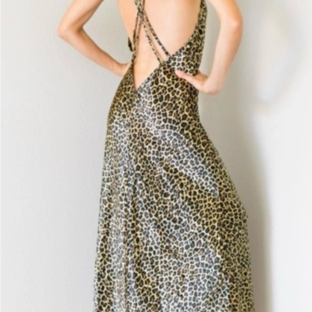 Victoria's Secret Leopard Print Slip Dress in Brown and Black